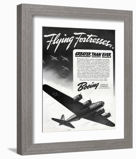 Flying Fortresses Boeing ad-null-Framed Art Print