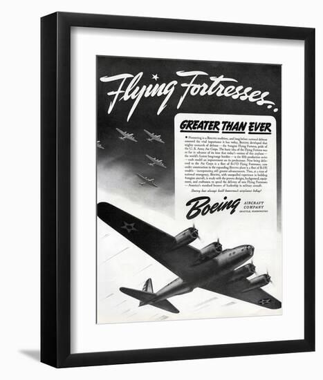 Flying Fortresses Boeing ad-null-Framed Art Print