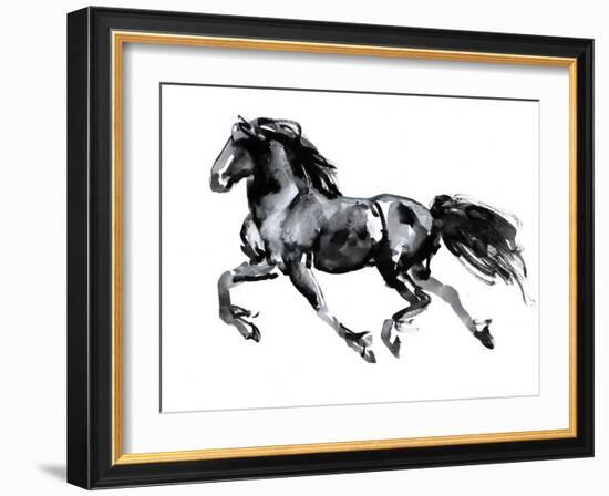 Flying Friesian, 2015-Mark Adlington-Framed Giclee Print