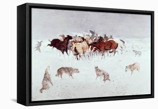 Flying Hooves-Charles Marion Russell-Framed Premier Image Canvas