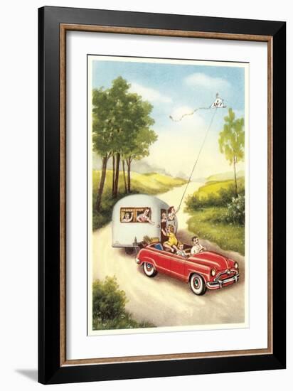 Flying Kite from Trailer-null-Framed Art Print