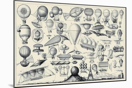 Flying Machine Designs-null-Mounted Art Print