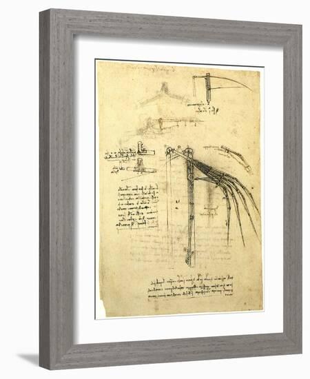 Flying Machine Part-Leonardo da Vinci-Framed Giclee Print