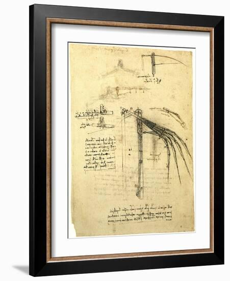 Flying Machine Part-Leonardo da Vinci-Framed Giclee Print