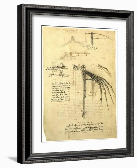 Flying Machine Part-Leonardo da Vinci-Framed Giclee Print