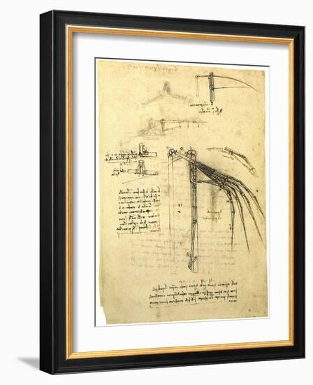 Flying Machine Part-Leonardo da Vinci-Framed Giclee Print