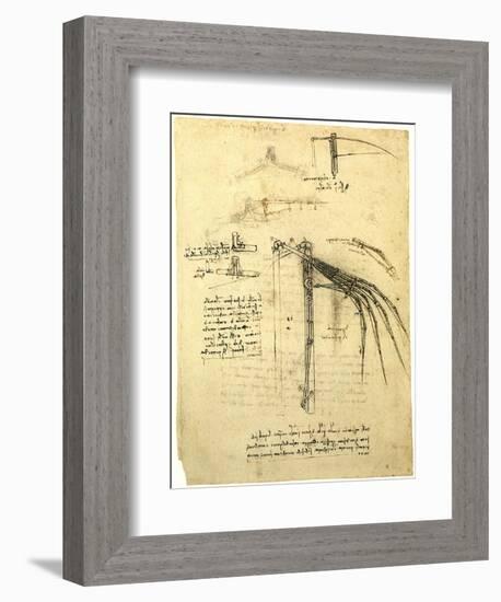 Flying Machine Part-Leonardo da Vinci-Framed Giclee Print