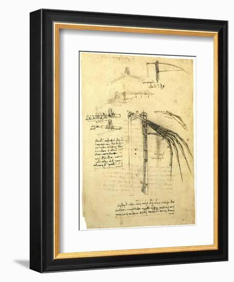 Flying Machine Part-Leonardo da Vinci-Framed Giclee Print