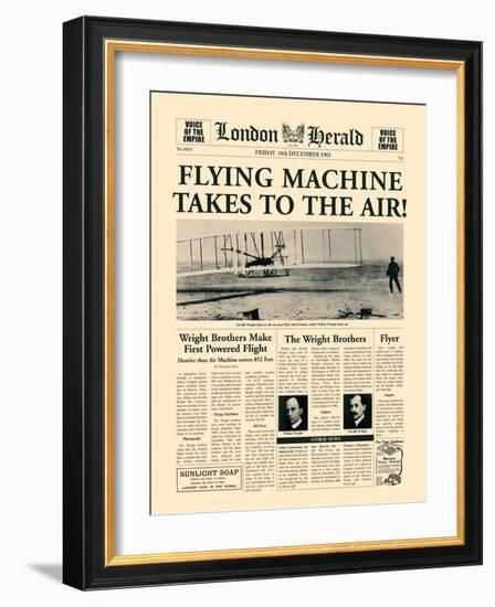 Flying Machine Takes to the Air!-The Vintage Collection-Framed Art Print