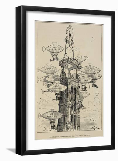 Flying Machines in the Shape Of Fish-Albert Robida-Framed Giclee Print