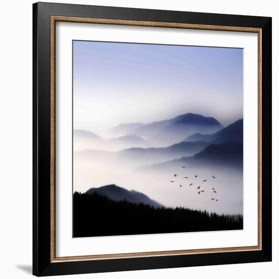 Flying over the Fog-Philippe Sainte-Laudy-Framed Photographic Print