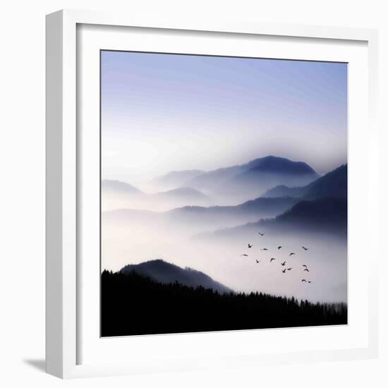 Flying over the Fog-Philippe Sainte-Laudy-Framed Photographic Print