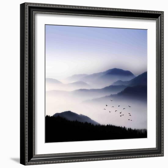 Flying over the Fog-Philippe Sainte-Laudy-Framed Photographic Print