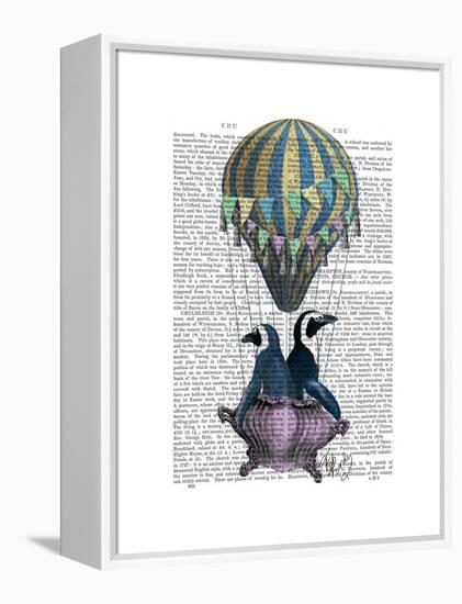 Flying Penguins-Fab Funky-Framed Stretched Canvas