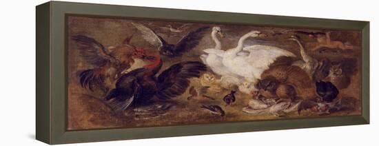 Flying Putto with Birds. Allegory of Air-Jan Brueghel the Younger-Framed Premier Image Canvas
