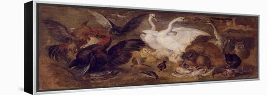 Flying Putto with Birds. Allegory of Air-Jan Brueghel the Younger-Framed Premier Image Canvas