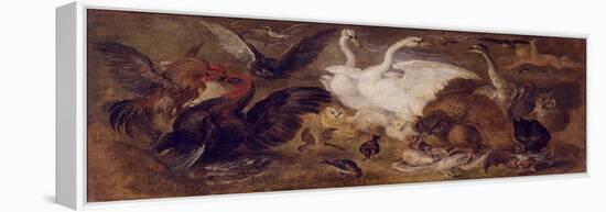 Flying Putto with Birds. Allegory of Air-Jan Brueghel the Younger-Framed Premier Image Canvas