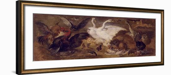 Flying Putto with Birds. Allegory of Air-Jan Brueghel the Younger-Framed Giclee Print