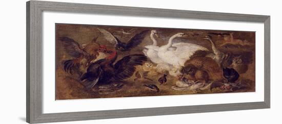 Flying Putto with Birds. Allegory of Air-Jan Brueghel the Younger-Framed Giclee Print