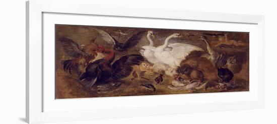 Flying Putto with Birds. Allegory of Air-Jan Brueghel the Younger-Framed Giclee Print