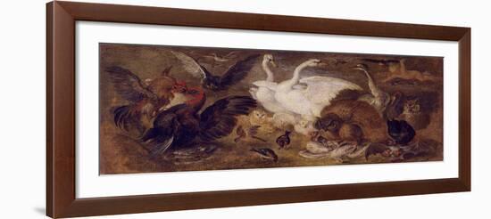 Flying Putto with Birds. Allegory of Air-Jan Brueghel the Younger-Framed Giclee Print