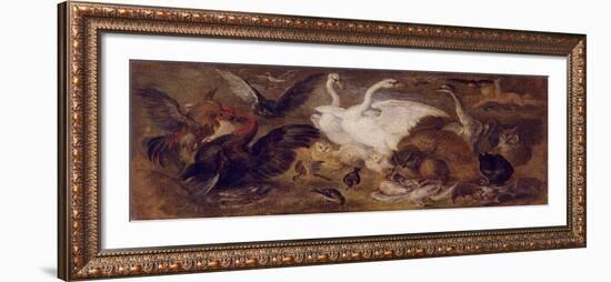 Flying Putto with Birds. Allegory of Air-Jan Brueghel the Younger-Framed Giclee Print