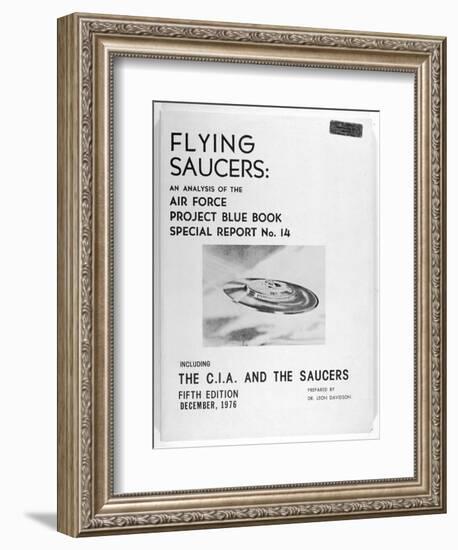 Flying Saucers an Analysis of the Air Force Project Blue Book Special Report No 14 by Leon Davidson-null-Framed Art Print