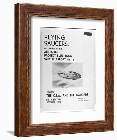 Flying Saucers an Analysis of the Air Force Project Blue Book Special Report No 14 by Leon Davidson-null-Framed Art Print