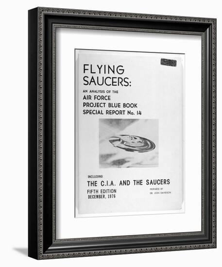 Flying Saucers an Analysis of the Air Force Project Blue Book Special Report No 14 by Leon Davidson-null-Framed Art Print