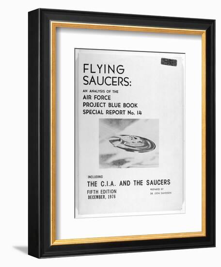 Flying Saucers an Analysis of the Air Force Project Blue Book Special Report No 14 by Leon Davidson-null-Framed Art Print