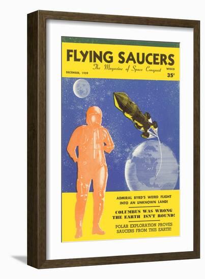 Flying Saucers Magazine Cover-null-Framed Art Print