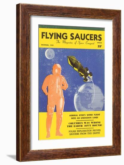 Flying Saucers Magazine Cover-null-Framed Art Print