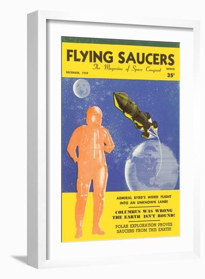 Flying Saucers Magazine Cover-null-Framed Art Print