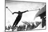 Flying Skier-null-Mounted Photographic Print