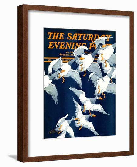 "Flying South," Saturday Evening Post Cover, November 20, 1937-Ski Weld-Framed Giclee Print