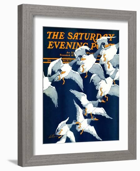 "Flying South," Saturday Evening Post Cover, November 20, 1937-Ski Weld-Framed Giclee Print