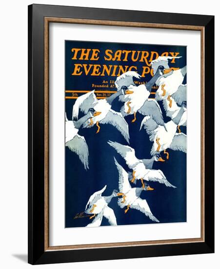 "Flying South," Saturday Evening Post Cover, November 20, 1937-Ski Weld-Framed Giclee Print