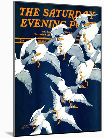 "Flying South," Saturday Evening Post Cover, November 20, 1937-Ski Weld-Mounted Giclee Print