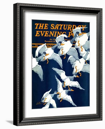 "Flying South," Saturday Evening Post Cover, November 20, 1937-Ski Weld-Framed Giclee Print