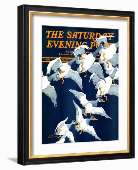 "Flying South," Saturday Evening Post Cover, November 20, 1937-Ski Weld-Framed Giclee Print