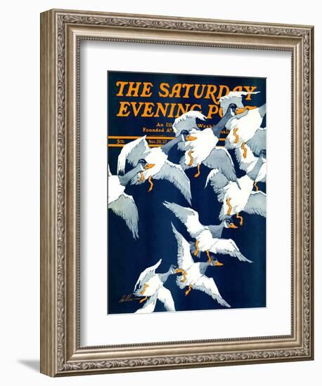 "Flying South," Saturday Evening Post Cover, November 20, 1937-Ski Weld-Framed Giclee Print