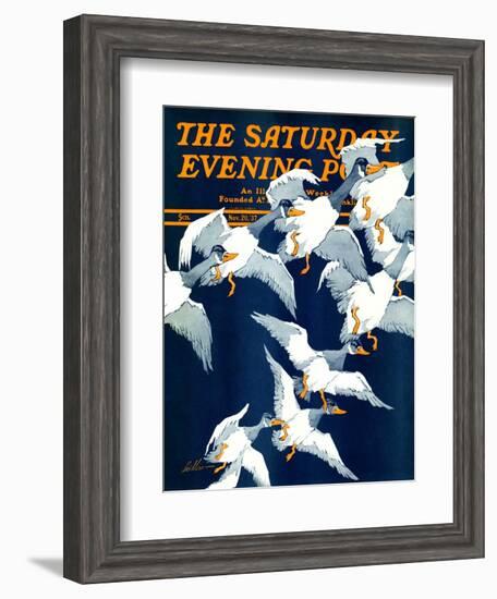 "Flying South," Saturday Evening Post Cover, November 20, 1937-Ski Weld-Framed Giclee Print