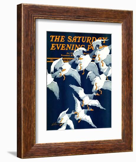 "Flying South," Saturday Evening Post Cover, November 20, 1937-Ski Weld-Framed Giclee Print