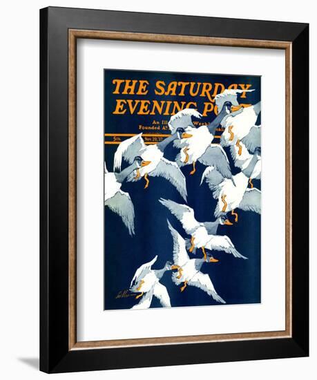 "Flying South," Saturday Evening Post Cover, November 20, 1937-Ski Weld-Framed Giclee Print