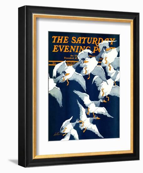 "Flying South," Saturday Evening Post Cover, November 20, 1937-Ski Weld-Framed Giclee Print