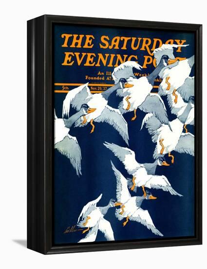 "Flying South," Saturday Evening Post Cover, November 20, 1937-Ski Weld-Framed Premier Image Canvas