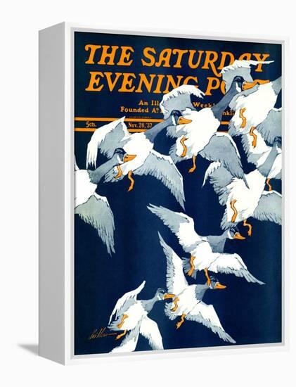 "Flying South," Saturday Evening Post Cover, November 20, 1937-Ski Weld-Framed Premier Image Canvas