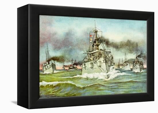 Flying Squadron of the United States Navy During the Spanish-American War, 1898-null-Framed Premier Image Canvas