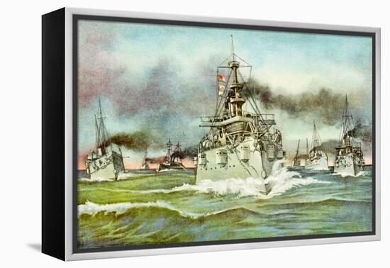 Flying Squadron of the United States Navy During the Spanish-American War, 1898-null-Framed Premier Image Canvas