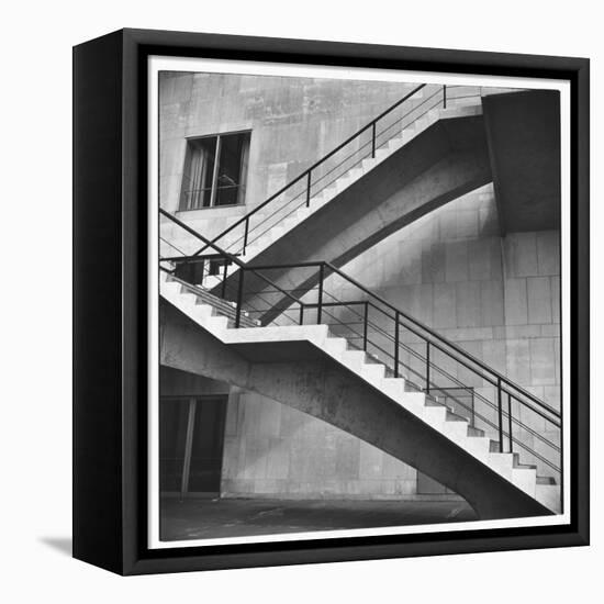 Flying Stairway to Terrace of United Nations' Meeting Hall at Its New East River Headquarters-Walker Evans-Framed Premier Image Canvas